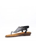 Flat sandals in a material mix for women