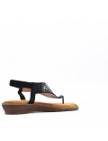 Flat sandals in a material mix for women