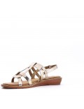 Flat sandals in a material mix for women