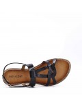 Flat sandals in a material mix for women