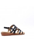 Flat sandals in a material mix for women