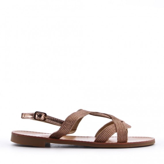 Flat sandals in faux leather for women