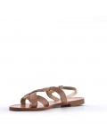 Flat sandals in faux leather for women