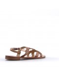 Flat sandals in faux leather for women