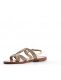 Flat sandals in faux leather for women