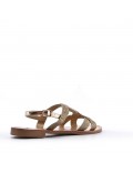 Flat sandals in faux leather for women