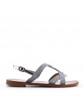 Flat sandals in faux leather for women