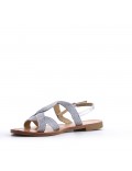 Flat sandals in faux leather for women