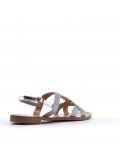 Flat sandals in faux leather for women