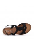 Flat sandals in faux leather for women