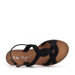 Flat sandals in faux leather for women