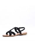 Flat sandals in faux leather for women