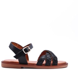 Sandale fille en simili cuir
