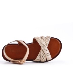 Sandale fille en simili cuir