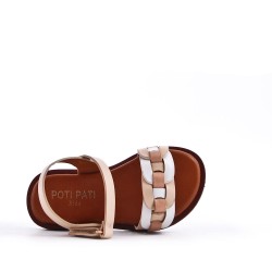 Sandale fille en simili cuir