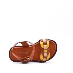 Sandale fille en simili cuir