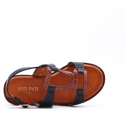 Sandale fille en simili cuir
