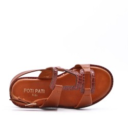 Sandale fille en simili cuir