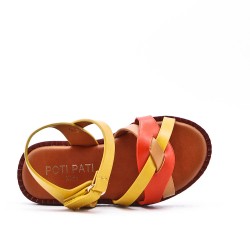 Sandale fille en simili cuir