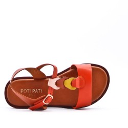 Sandale fille en simili cuir