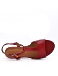 Women's faux leather wedge sandal