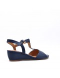 Women's faux leather wedge sandal