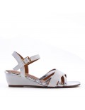 Women's faux leather wedge sandal