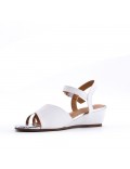 Women's faux leather wedge sandal