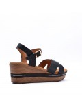 Women's faux leather wedge sandal