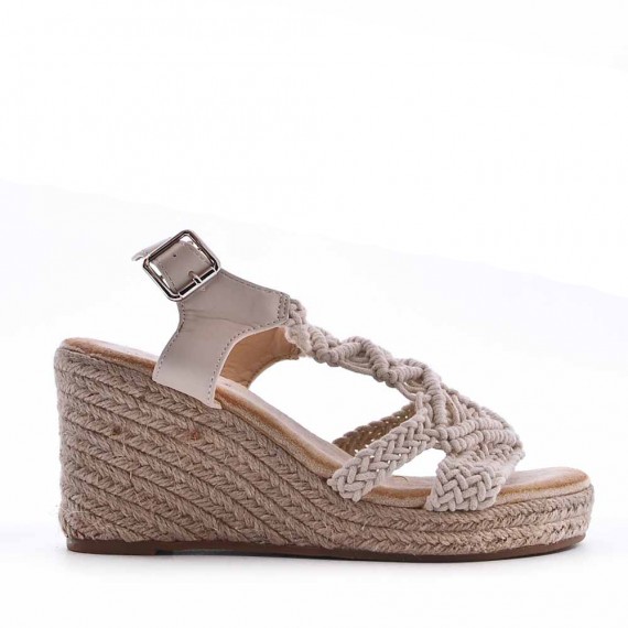 Women's faux leather wedge sandal