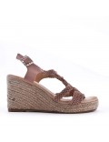 Women's faux leather wedge sandal