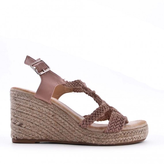 Women's faux leather wedge sandal