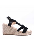 Women's faux leather wedge sandal