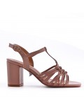 Faux leather heeled sandal