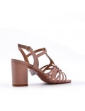 Faux leather heeled sandal