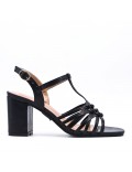 Faux leather heeled sandal