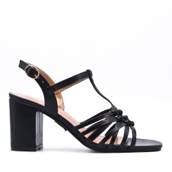 Faux leather heeled sandal