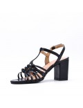 Faux leather heeled sandal