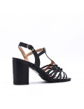 Faux leather heeled sandal