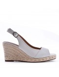 Women's faux leather wedge sandal