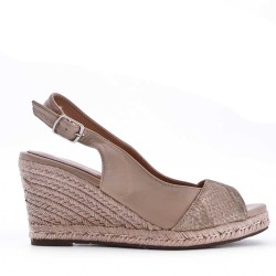 Women's faux leather wedge sandal