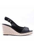 Women's faux leather wedge sandal