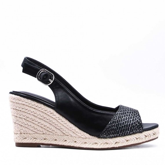 Women's faux leather wedge sandal