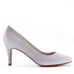 Women's faux leather heeled pumps