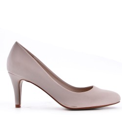 Women's faux leather heeled pumps