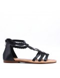 Flat sandals in a material mix for women