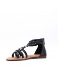 Flat sandals in a material mix for women