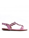 Flat sandals in a material mix for women