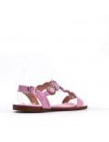 Flat sandals in a material mix for women