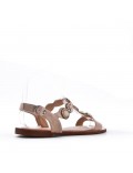 Flat sandals in a material mix for women